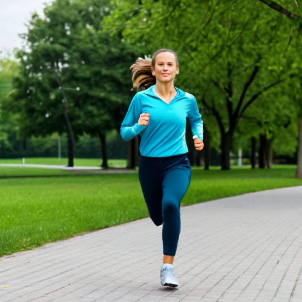 **
"A professional female stage actor, fully clothed in modest athletic wear, jogging outdoors in a park, safe for work, appropriate content, perfect anatomy, natural proportions, well-formed hands, proper finger count, professional photography, high quality, family-friendly, bright daylight."
**