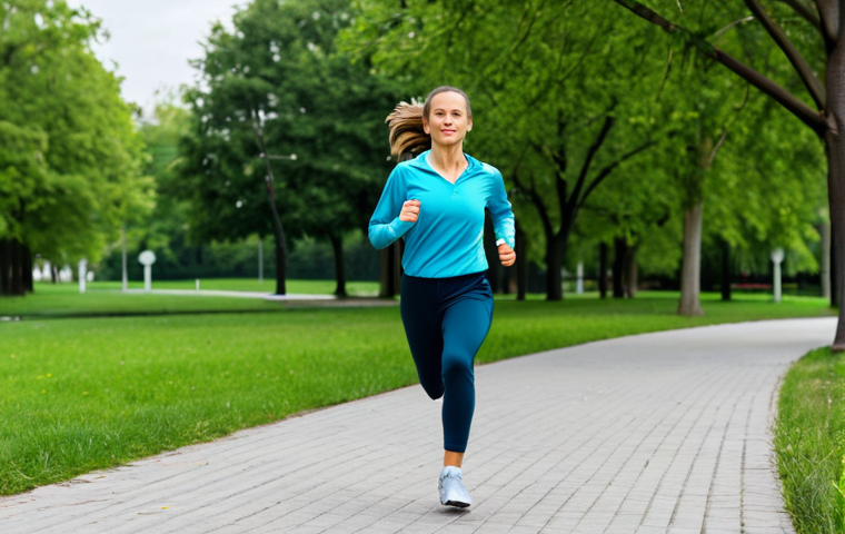 **
"A professional female stage actor, fully clothed in modest athletic wear, jogging outdoors in a park, safe for work, appropriate content, perfect anatomy, natural proportions, well-formed hands, proper finger count, professional photography, high quality, family-friendly, bright daylight."
**