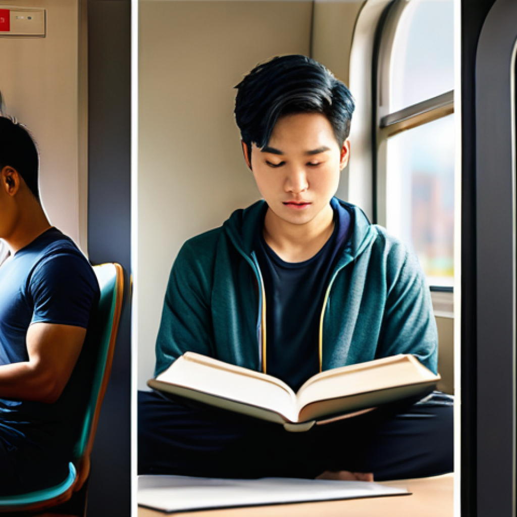 연극배우의 공연 스케줄 관리 - **Prompt:** A dynamic triptych showing an actor's diverse off-stage life management. The first panel...