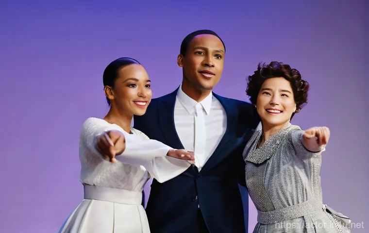 연극배우로서 팀워크의 중요성 - **Image Prompt 1: Harmonious On-Stage Ensemble**
A dynamic shot of three diverse theatrical acto...