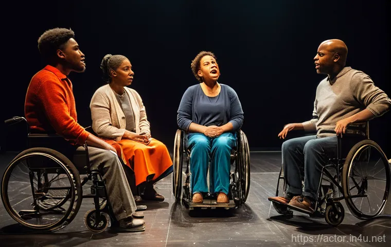 연극배우의 공연 리허설 준비 - A focused female theater actress, in her late 20s, sits in a cozy, softly lit rehearsal room, surrou...